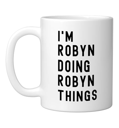 Taza de cerámica I'm Robyn Doing Robyn Things blanca miniatura 1