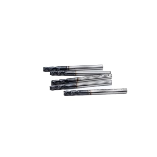Image of Square End Mills Set JESTUOUS Carbide 4 Spiral Flute Titanium Coating Drill Bits 1 /8 inch Shank Dia.3 /8 inch Cut Length for Milling Metal,5 Pieces