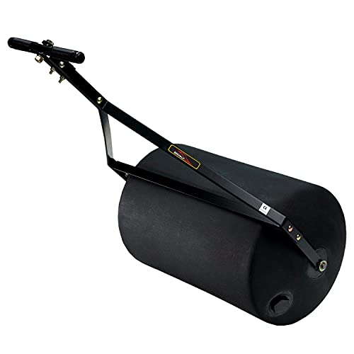 Brinly 270 lb. Combination Push/Tow Poly Lawn Roller with Easy-Turn Tethered Plug, 18 by 24" - Flat Black by Brinly - Used condition - US$179.10