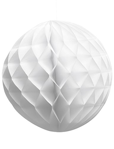 HOBI Boule en Papier alvéolé Blanche 25 cm - Blanc - Taille Unique
