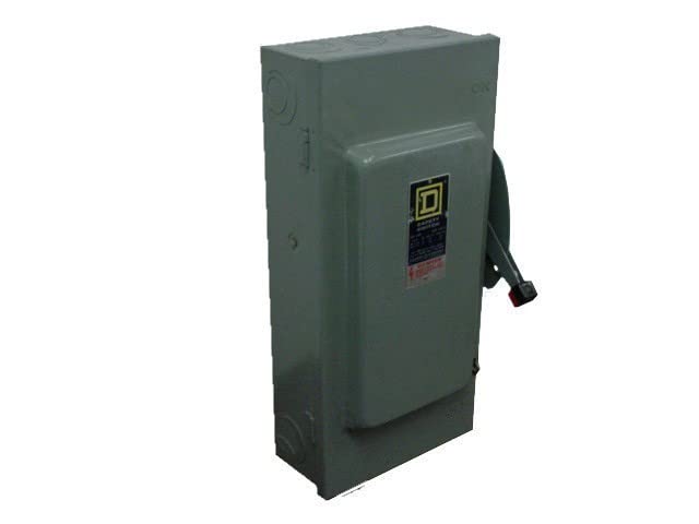 SQUARE D H363 BU 100A 600V 3P 3Ph N1 Fused Used