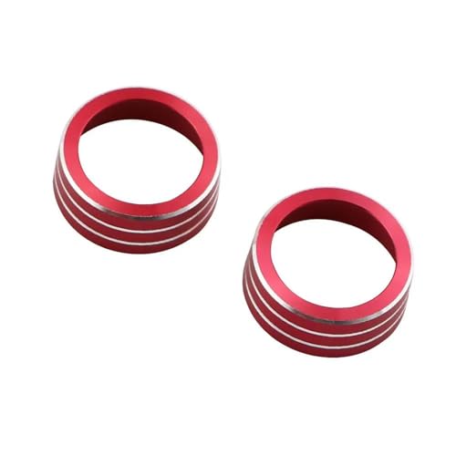 Decoracion Coche Interior Juego 2 Para Ford Para Focus 3 MK3 2014-2017 Sedán ST Perilla Control Calefacción Y Aire Acondicionado Cubierta Embellecedora Car Decoration(Rojo)
