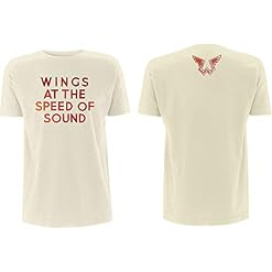Paul McCartney Unisex Adult Wings At The Speed Of Sound T-Shirt (XL) (Sand) - Les Beatles, Paul McCartney, John Lennon, RIngo Starr, George Harrison