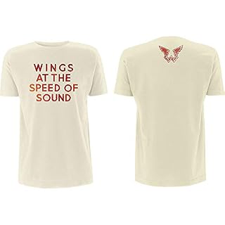Paul McCartney Unisex Adult Wings At The Speed Of Sound T-Shirt (XL) (Sand) - Les Beatles, Paul McCartney, John Lennon, RIngo Starr, George Harrison