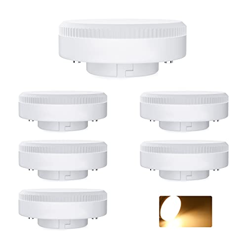 BVCL Bombillas LED GX53, 10W GX53 Bombillas LED Blanco cálido 3000K 1000LM, AC 220-240V No Regulable Sin Parpadeo, 6 Piezas