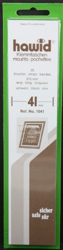 25 Hawid 210 x 41 mm Support tampon Bandes. Noir