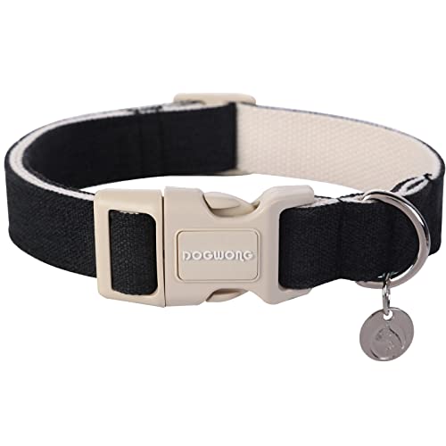 DOGWONG Cotton Hemp Adjustable Dog Collar