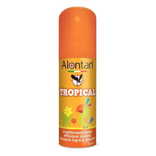 Alontan Spray Tropical Insettorepellente - 75ml - contro zanzare, zecche e tafani, fino a 6 ore di protezione, da usare sopra i 12 anni, presidio medico chirurgico a base di icardina 20%