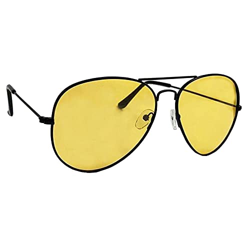 Aviator Pilot Polarized Sunglasses Fashion Yellow Lens Night Driving Glasses, Variable size3