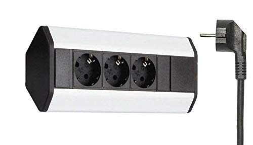 Ecksteckdose 3 er Schuko Steckdose Tischsteckdose Stromdose Schreibtisch Energiestation