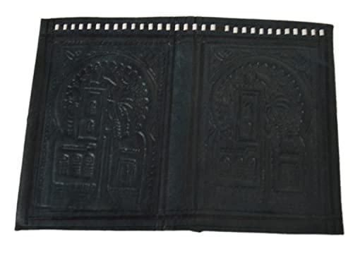 Treasures Of Morocco Handmade Moroccan By-fold Leather Wallet Large Vintage Exquisite Handy Black2