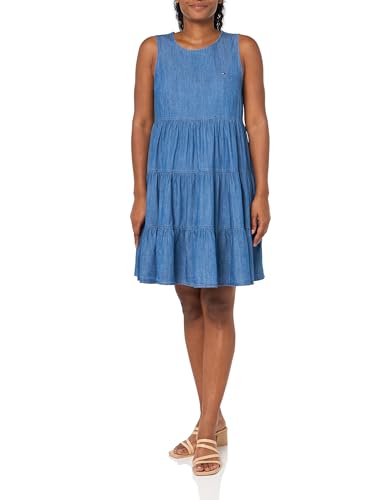 Image of Tommy Hilfiger Women's Tencel Sleeveless Tiered Dress