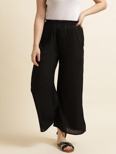Image of Fabclub Women's Heavy Rayon Solid Plain Palazzo