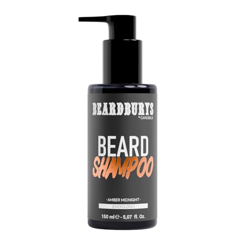 Beardburys Champu Barba Hombre 2 en 1 | Limpiador Facial y Jabón Barba, Piel Protegida y Barba Suave, Sin Sulfatos y Sin Parabenos, Vegano, Aroma Amber - 150ml