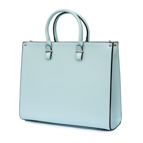 Oversized LDS Temple Bag for Women | Spacious & Sturdy | Separate Shoe Pocket | Multiple Compartments Keep Clothes Organized | Fits Most Temple Lockers | Stylish Robin Egg Blue