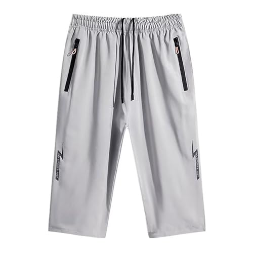 Pantalones Deportivos Informales de Color sólido para Hombre, Mallas de Entrenamiento para Correr Sueltas, Pantalones Cortos recortados para Correr (GY1, XL)