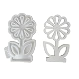 JUYAXIN シリコンモールド クラフト用 ユニークなフローラルデコレーション フラワー&フラワーポット ベース彫刻 鋳造装飾プラスター型