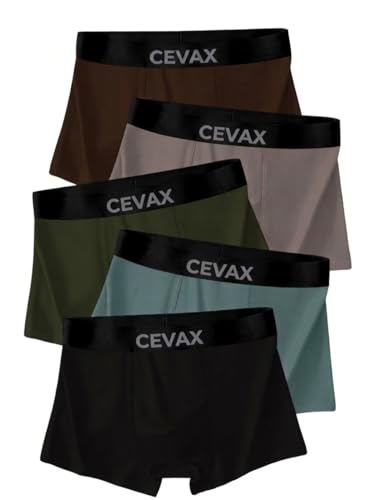 Image of Men's Boxer Briefs, Premium Cotton Stretch, 5-Pack, Navy Grey Maroon Teal Black