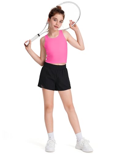 Image of JOCMIC Girls Tank Tops Athletic Tanks with Bra Racerback Sports Top