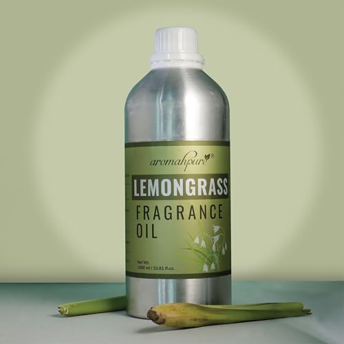Image of Aromahpure Lemongrass Aroma Oil | 1 Liter Undiluted & Natural | Long-Lasting Scent for Aromatherapy, Candle & Soap Making, Diffusers, Room Freshener, Humidifier, Bathroom Revitalizer & Home Essentials