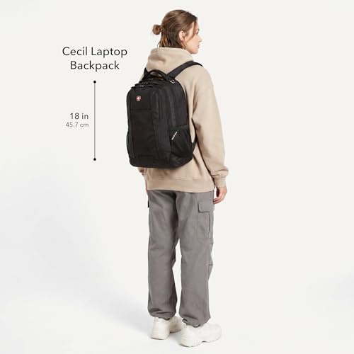 Image of SWISSGEAR Cecil Laptop Backpack, Fits Most 16-Inch Laptops, Three-Compartment Design, Airflow Back Panel, Merlot, 27.3L, 18-Inch