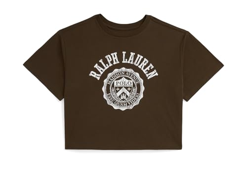 Polo Ralph Lauren Girls' Logo Crest Cotton Jersey Boxy Tee (Big Kid)