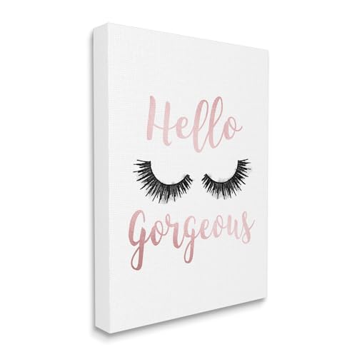 Image of Stupell Industries 'Hello Gorgeous Black Eyelashes'| Canvas Art | Stupell Industries | 30 x 40 Inches, Easy to Hang and Sturdy, Made in USA, by Amanda Greenwood