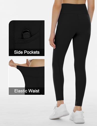 The Gym People Girls Workout Leggings Kids High Waist Stretch Athletic Dance Yoga Pants With Pockets Black thumb #5