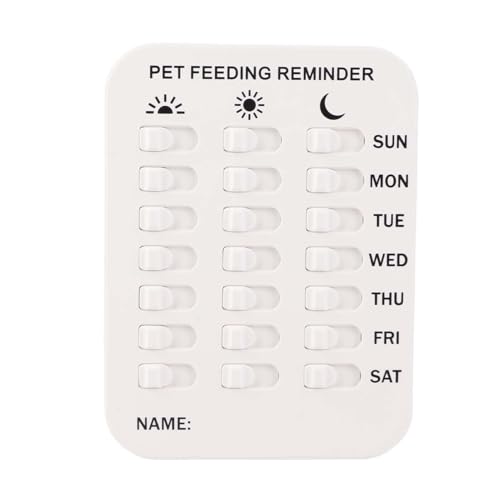 Pets Dog Feeding Reminder, Weiße Magnetische Aufklebertabelle Zur Täglichen Verfolgung von Mahlzeiten, Inklusive 4 Magneten und 2 Aufklebern, Geeignet für Hundebesitzer (WHITE)