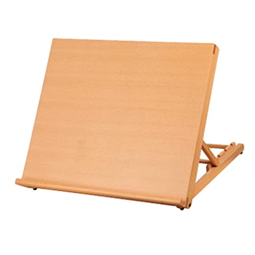 LeeQinersw Artista Tablero de Dibujo con Soporte de Mesa Caballete Ajustable de Madera para Pintura Incluye Superficie Suave Borde Antideslizante Y Ledge para He, 45x35x30cm