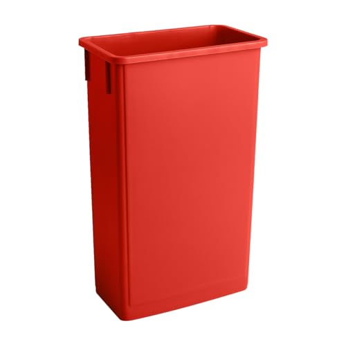 Image of 23 Gallon Slim Rectangular Garbage Can - Red