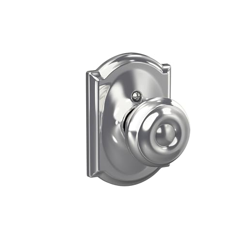 Image of SCHLAGE Georgian Knob with Camelot Trim Non-Turning Lock, Bright Chrome (F170 GEO 625 CAM)