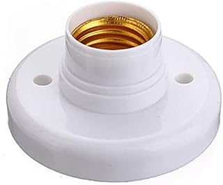 QOTSTEOS 2 x E27 Bulb Sockets, E27 Lamp Holders, Round Plastic Screw Base, E27 Wall Lampholder, Round Screw Holder Light Socket (White)