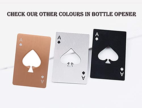 Image of Premium Bottle Openers (Set of 2), Stainless Steel Bottle Opener for Beer Wallet Size Bottle Openers Ace of Spade Bottle Cap Opener Black