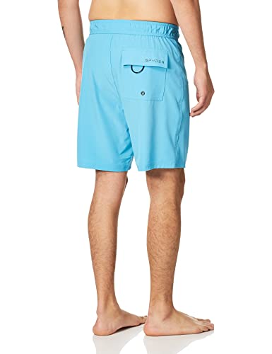 Spyder Men's Standard Quick Dry Board Short Lightweight Stretch Zip Logo 9" Swim Trunk, Dark Aqua, Large #TOP4