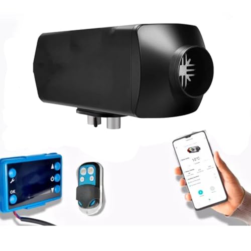 Riscaldatore diesel da 2 kW, riscaldatore da parcheggio a carburante da 12 V, riscaldatore d'aria notturno, telecomando intelligente aggiornato con controllo tramite app Bluetooth per camion, barche