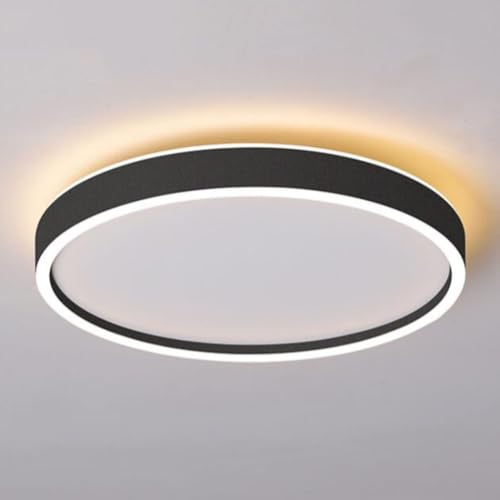 Plafonnier LED métallique salon luminaire plat trois tons pour chambre