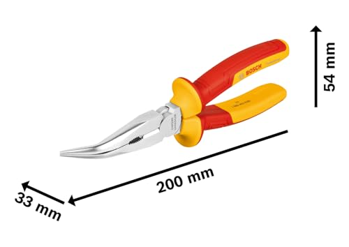 Pince VDE à bec long coudée BOSCH PROFESSIONAL 200 mm Isolée jusquà 1 000 V Protection électrique - vue 6