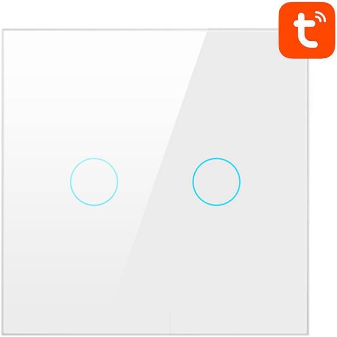 Front view of the AVATTO Smart ZigBee Light Switch ZTS02-EU-W2