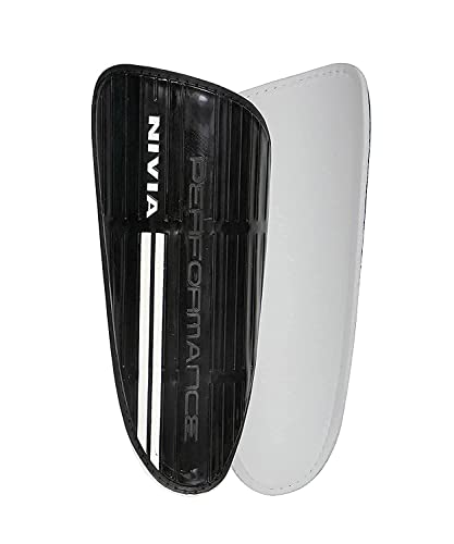 Image of Nivia Plain Encounter Stockings (White /Black) Medium Performance Shin Guards for Young Kids and Adults (Black) Size-Medium