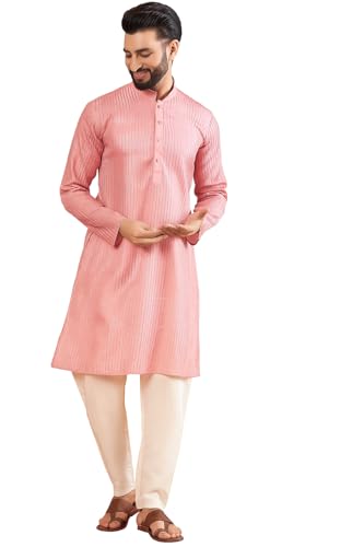 Image of Amazon Brand - Tavasya Men Linen Traditonal Regular Kurta