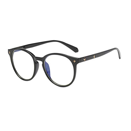 Anti UV Eye Protection Gläser - Computer Leser Spiel Blue Light Blocking Brille Oval Rahmen Männer Frau Glasses (Helle Schwarz)