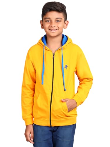 Image of ZION Hoodies for Boys - Cotton Hoodies Sweatshirt with Zipper | Solid & Regular Fit with Embroidery | Long Sleeve | for Every Occasion | Multiple Sizes & Colors (Pack of 1)