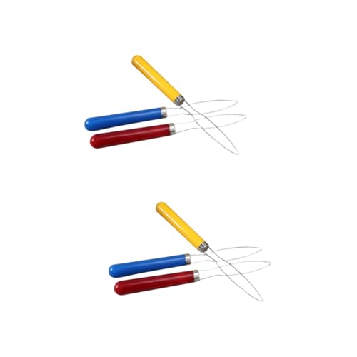 WATIIFUFU 6個 ボタンエイド フィクサー 引き手 男性用サスペンダー ボタンエンド グリップ 道具 ズボンのボタン締め キット キーホルダー 製品 ツール ボタンフックヘルパー Blue