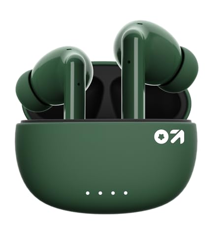 GOBOULT W20 Truly Wireless in Ear Earbuds with 35H Playtime, Zen™ ENC Mic, 45ms Low Latency, 13mm Bass Drivers, Type-C Fast Charging, Touch Controls, IPX5 Ear Buds TWS (Pine Green)