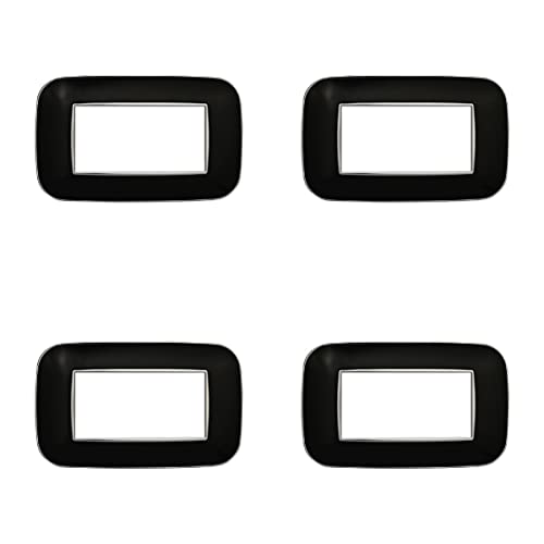 Plaques 4 modules Axolute Bticino Orbis noir ovale x4 - 2