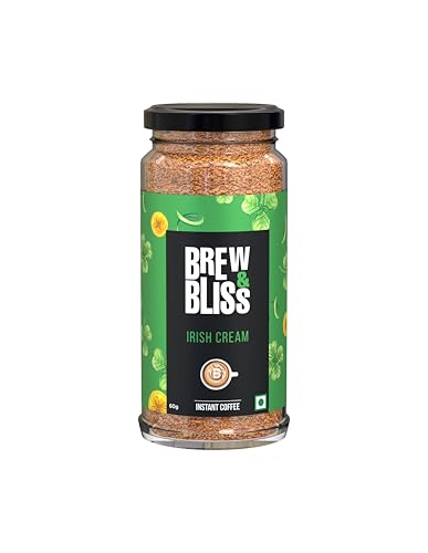 Image of Brew and Bliss Irish Cream Coffee | 60 Gram | Flavored Instant Coffee Powder | Drink Intense Hot & Cold Cafe-Style Coffee At Home, Bottle