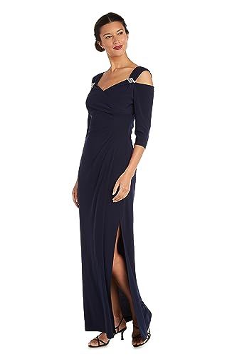 R&M Richards Women's Gathered Off The Shoulder V-Neck Gown