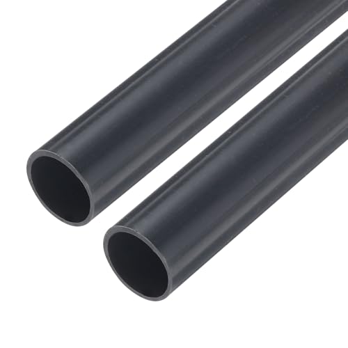 QUARKZMAN Tubo Rígido de Pvc de 1/2 Pulgada Tubo Redondo 12Mm Id 14Mm Od Longitud de 9' Gris Oscuro de Alto Impacto, Manualidades, Funda de Cable 2 Piezas