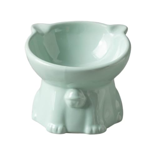 Sdvieuk 猫 犬 フードボウル 陶器 斜め 食器 傾斜 ペット 餌入れ 水入れ 食べやすい 脚付 猫用陶器ペットボウル 高脚デザインで首を保護 猫の餌皿 猫の水ボウル 犬のボウル フードボウル 猫用給餌ボックス かわいい 小型犬用給餌台 食器 ボウル